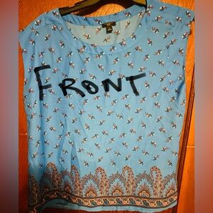 Ann Taylor Blue Floral Blouse